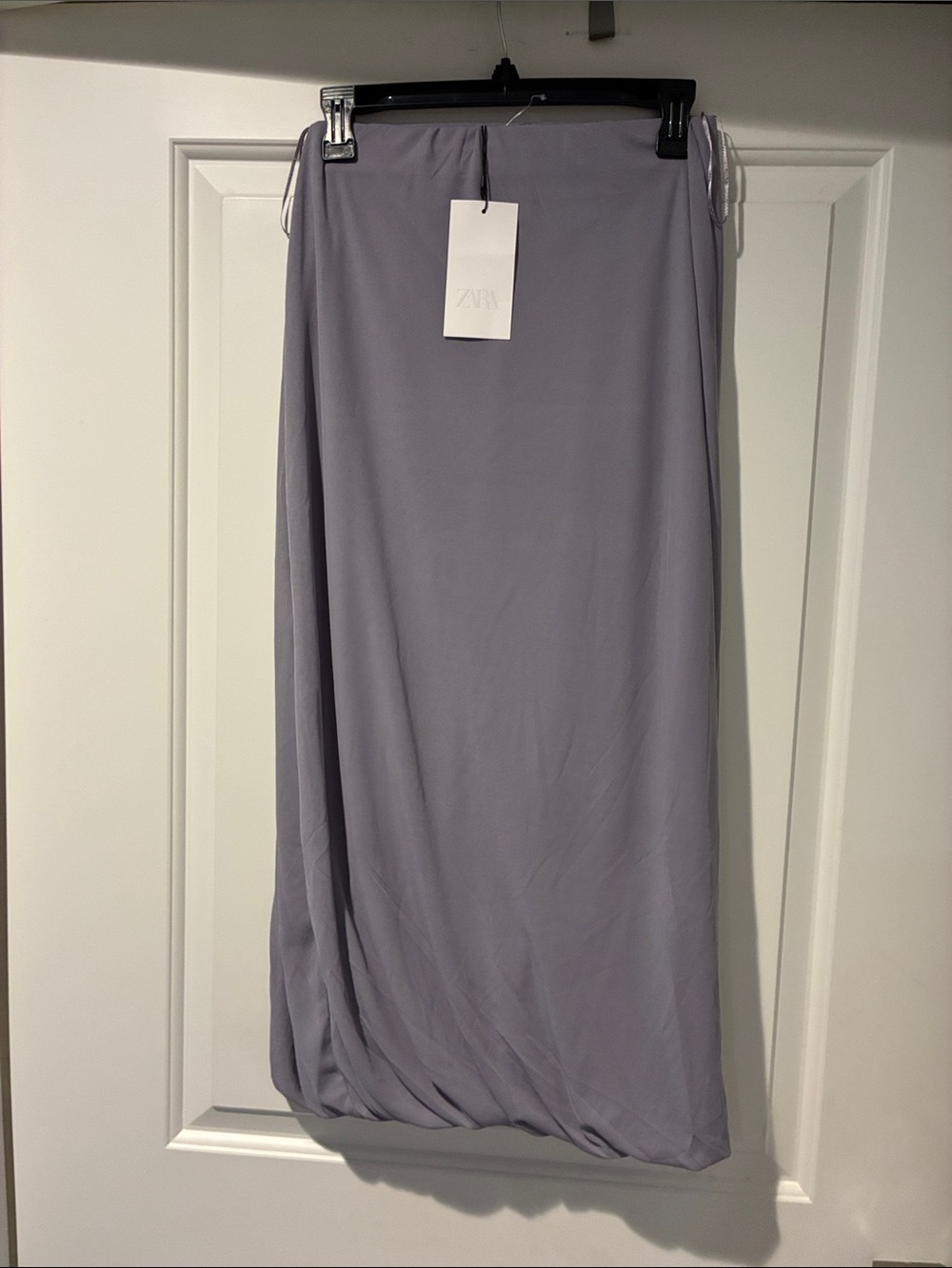 Zara Lavender Midi Skirt - Sleek Draped Design w/layered bubbly material.